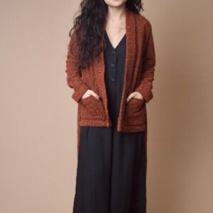 North of West pebble knit Marisa sweater jacket cardigan with tie belt